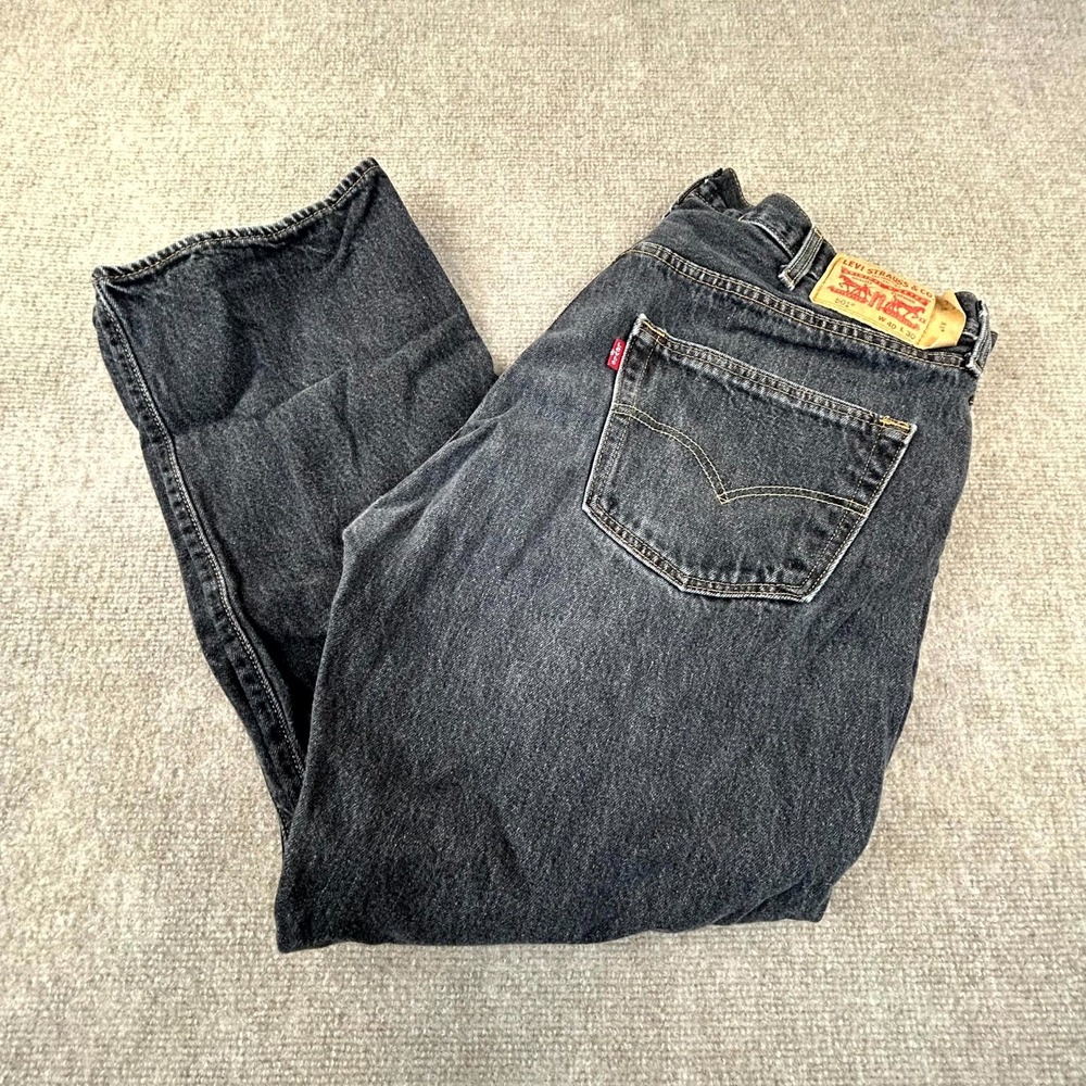 Levis 501 Original Fit Jeans Mens 40x30 Gray Denim Cotton High Rise Straight Leg